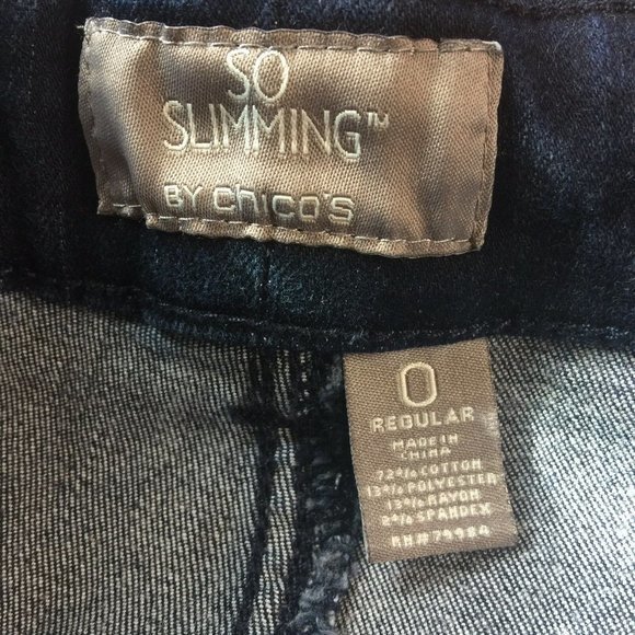 Chico's So Slimming Skinny Jeans Stretch‎ Dark Size 0 X 31 Regular - Picture 4 of 11
